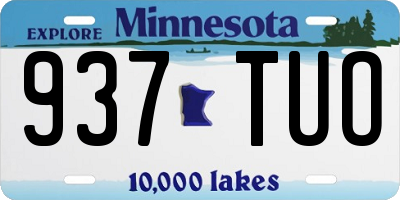 MN license plate 937TUO