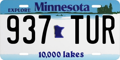 MN license plate 937TUR