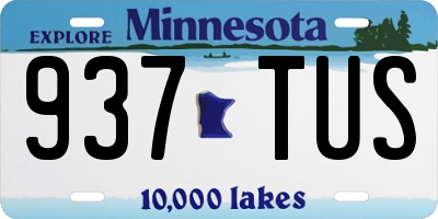 MN license plate 937TUS