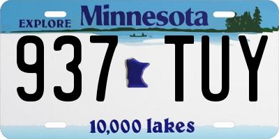 MN license plate 937TUY