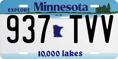 MN license plate 937TVV