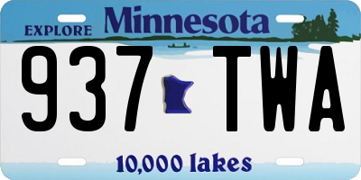 MN license plate 937TWA