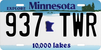 MN license plate 937TWR