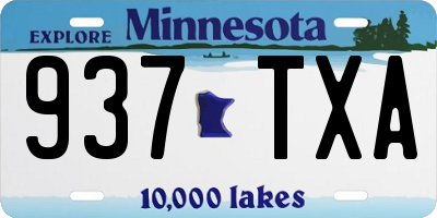 MN license plate 937TXA