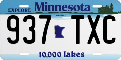 MN license plate 937TXC