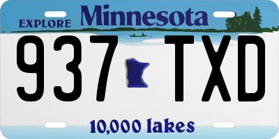 MN license plate 937TXD