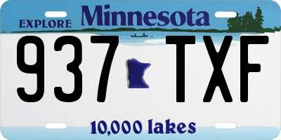 MN license plate 937TXF