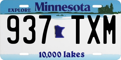 MN license plate 937TXM