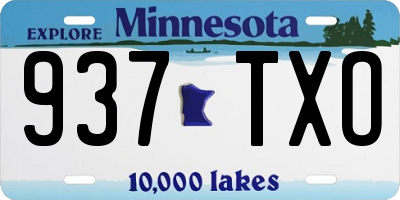 MN license plate 937TXO