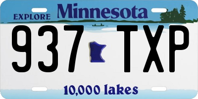 MN license plate 937TXP