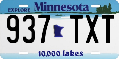 MN license plate 937TXT