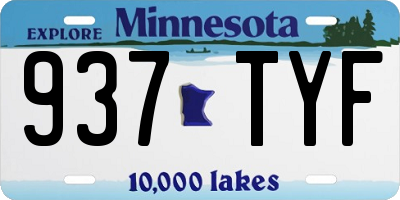 MN license plate 937TYF