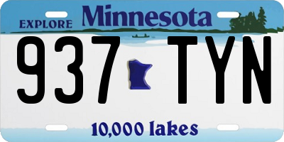 MN license plate 937TYN