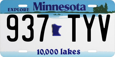 MN license plate 937TYV