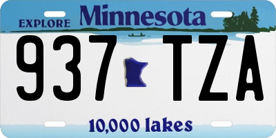 MN license plate 937TZA