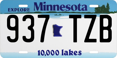 MN license plate 937TZB