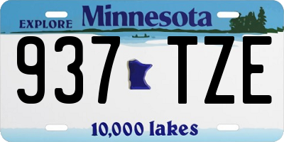 MN license plate 937TZE