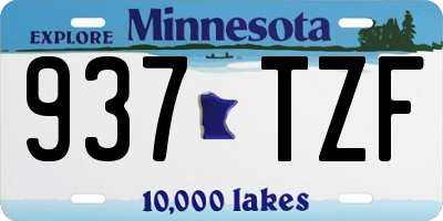 MN license plate 937TZF