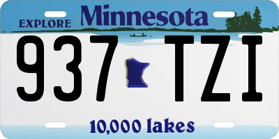 MN license plate 937TZI