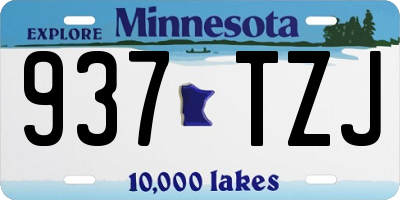 MN license plate 937TZJ