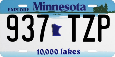 MN license plate 937TZP