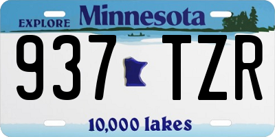 MN license plate 937TZR