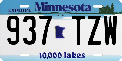 MN license plate 937TZW