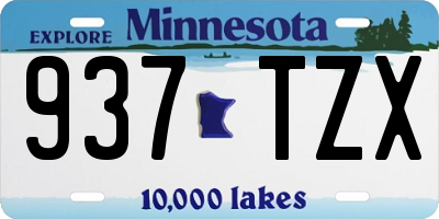 MN license plate 937TZX