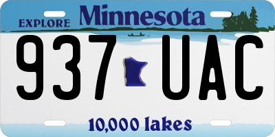 MN license plate 937UAC