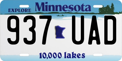 MN license plate 937UAD