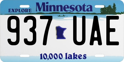 MN license plate 937UAE