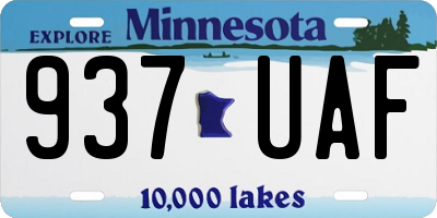 MN license plate 937UAF