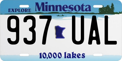 MN license plate 937UAL