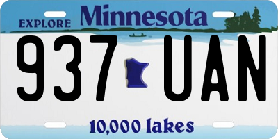 MN license plate 937UAN