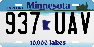 MN license plate 937UAV