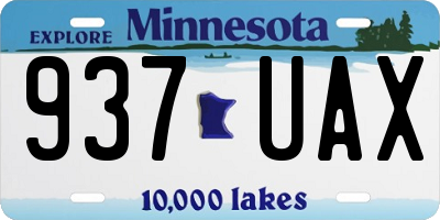 MN license plate 937UAX