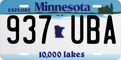 MN license plate 937UBA