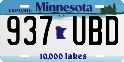MN license plate 937UBD