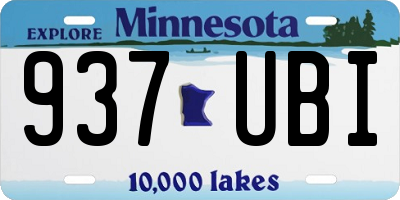 MN license plate 937UBI