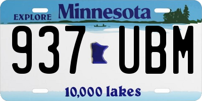 MN license plate 937UBM
