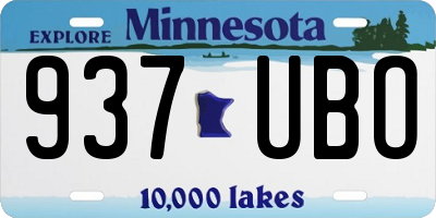 MN license plate 937UBO