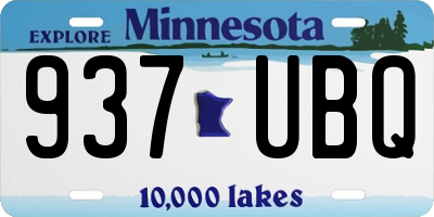 MN license plate 937UBQ