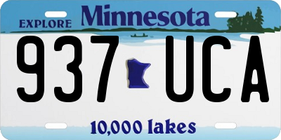 MN license plate 937UCA