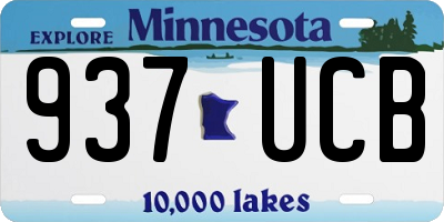 MN license plate 937UCB