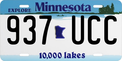 MN license plate 937UCC