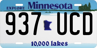 MN license plate 937UCD