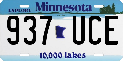 MN license plate 937UCE