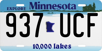MN license plate 937UCF