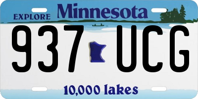MN license plate 937UCG