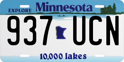 MN license plate 937UCN